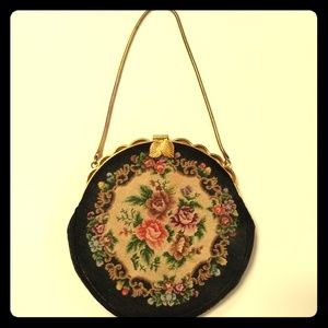 Vintage antique cross stitch evening purse